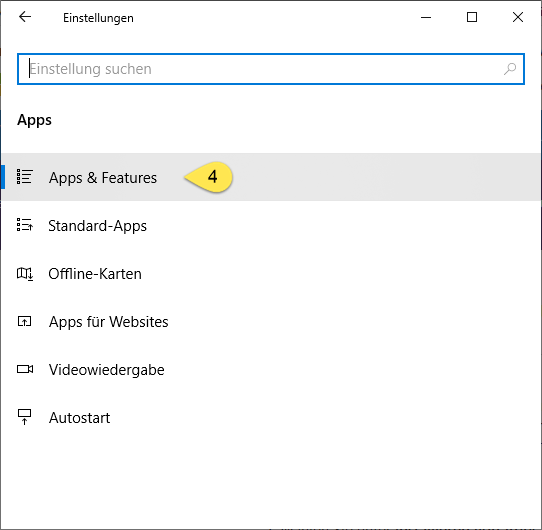 Windows 10 App Einstellungen (Schritt 3)