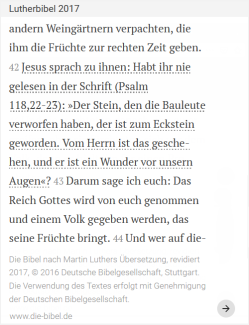 Bibeltext aus Mt 21,42