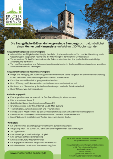 Stellenausschreibung Mesner und Hausmeister